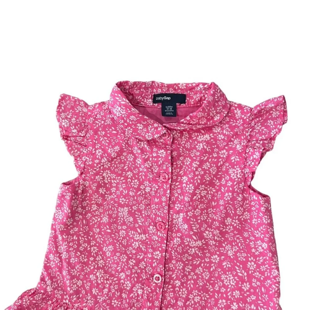 Baby Gap 12-18m Pink Floral Dress & Bloomers Set